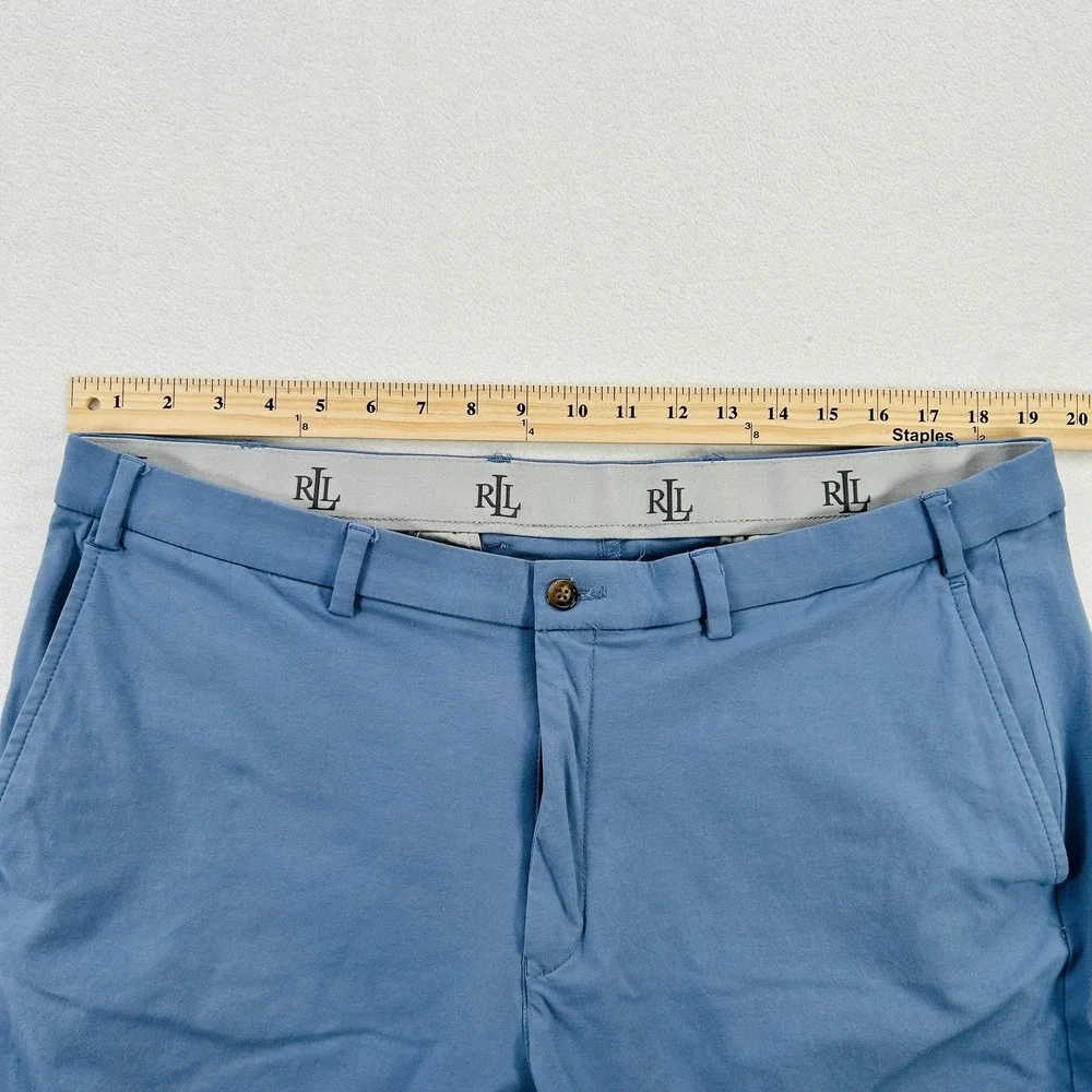 Lauren Ralph Lauren Pants Mens 38x32 Blue Chino Straight Leg Flat Front Cotton